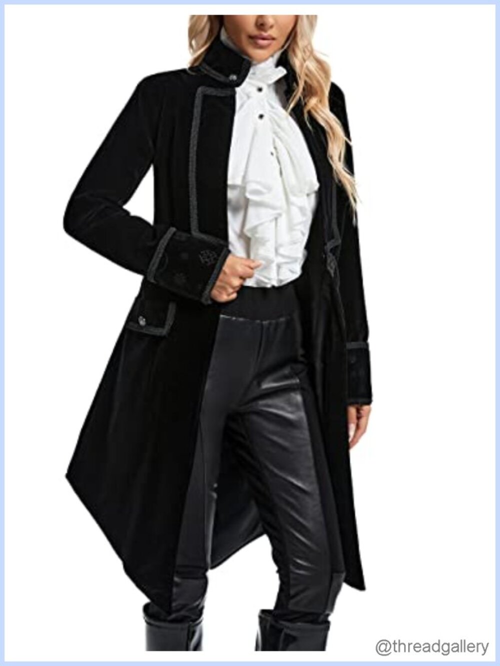 Victorian Gothic Velvet Tailcoat Steampunk Long Coat